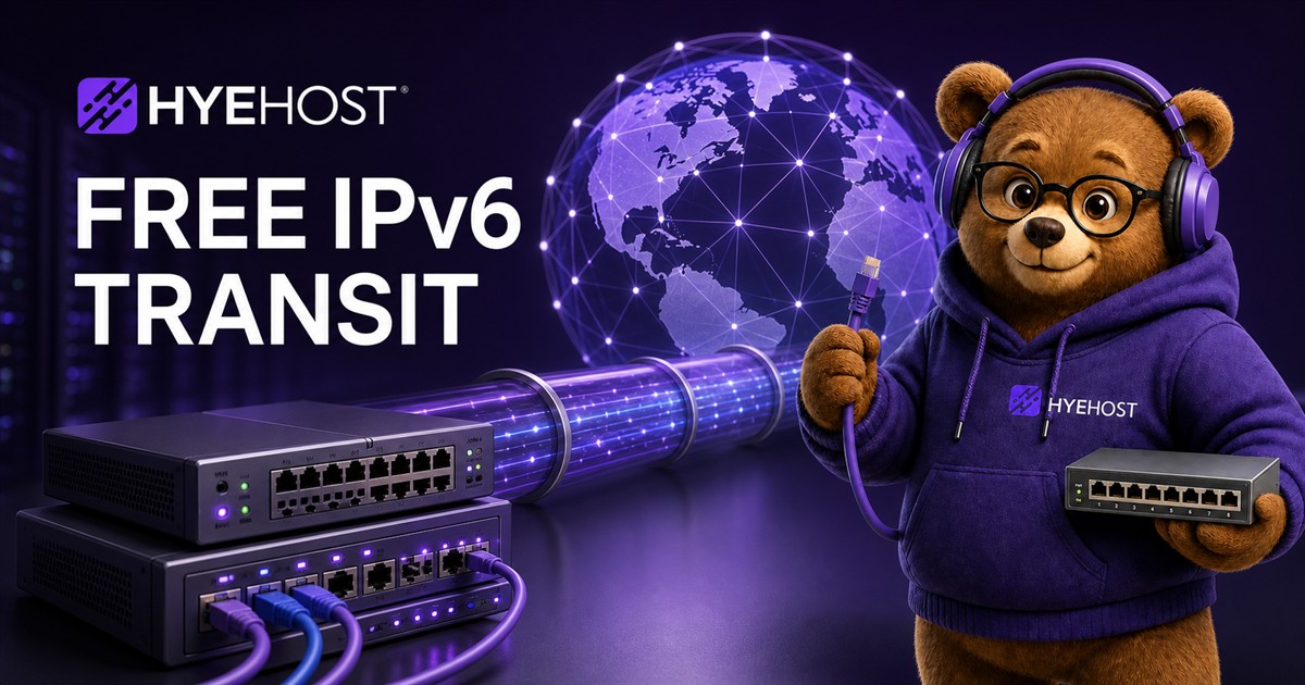 Free IPv6 Transit and BGP HYEHOST blog artwork