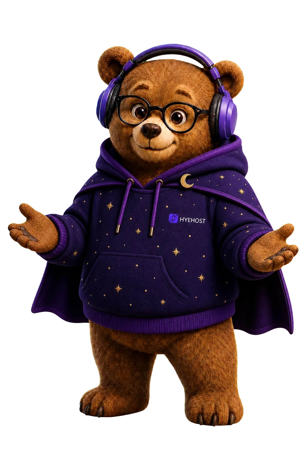 Transparent Halloween version of the HYEHOST homepage mascot